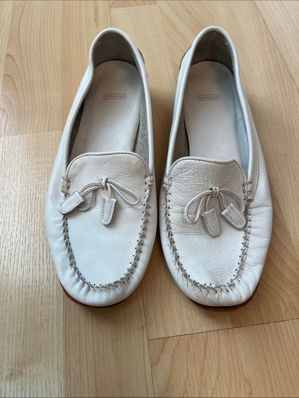 Women’s Vintage Coach Leather Tassel Moccasins